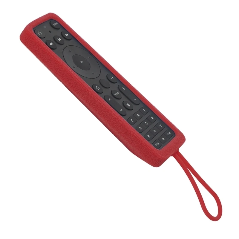 U55C Flexible Silicone Remote Control Cover For Stream ASK-STI6220 Voice Remote Soft Protector with Lanyard Rope