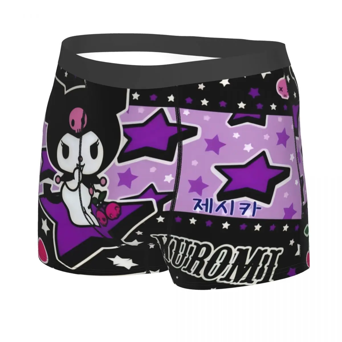 Custom Kuromi Sanrio Anime Underwear Men Stretch Boxer Briefs Shorts Panties Soft Underpants For Male