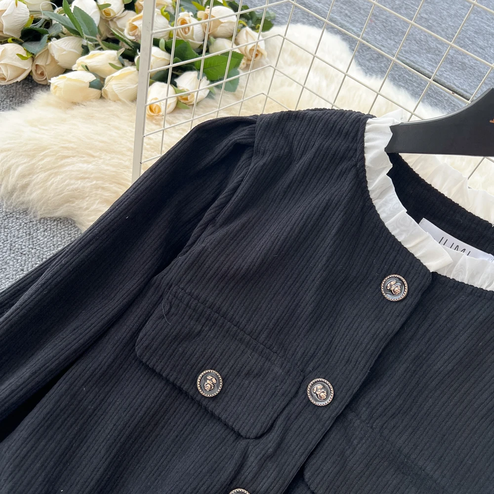 Set sexy in due pezzi Top chic monopetto con scollo a O e set da vacanza con gonna a trapezio a vita alta a pieghe