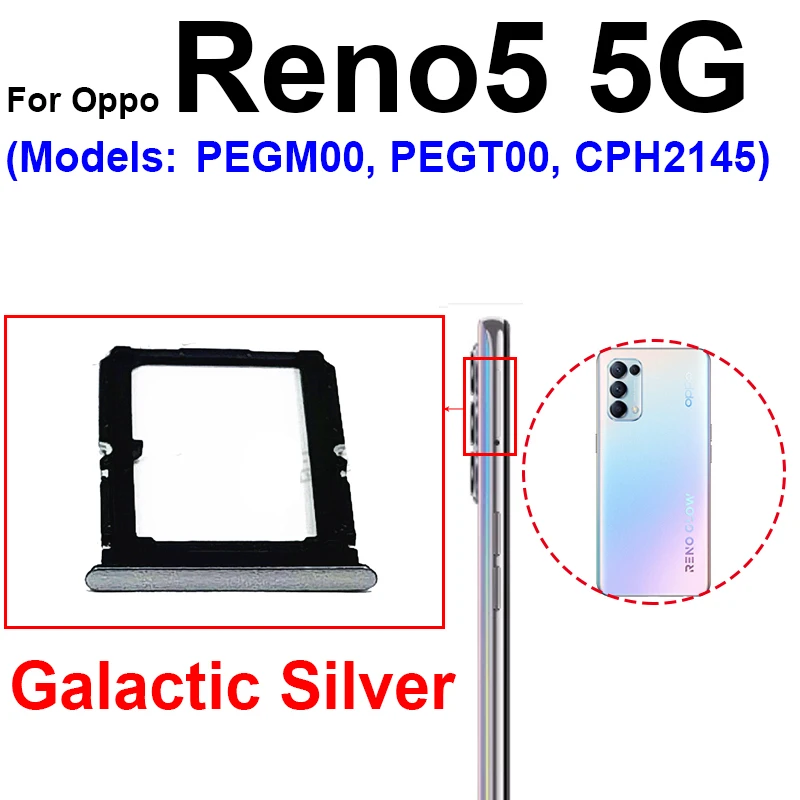 SIM Card Tray For OPPO Reno 5 Pro 5Pro Plus 5K 5Lite 5F 4G 5G Sim