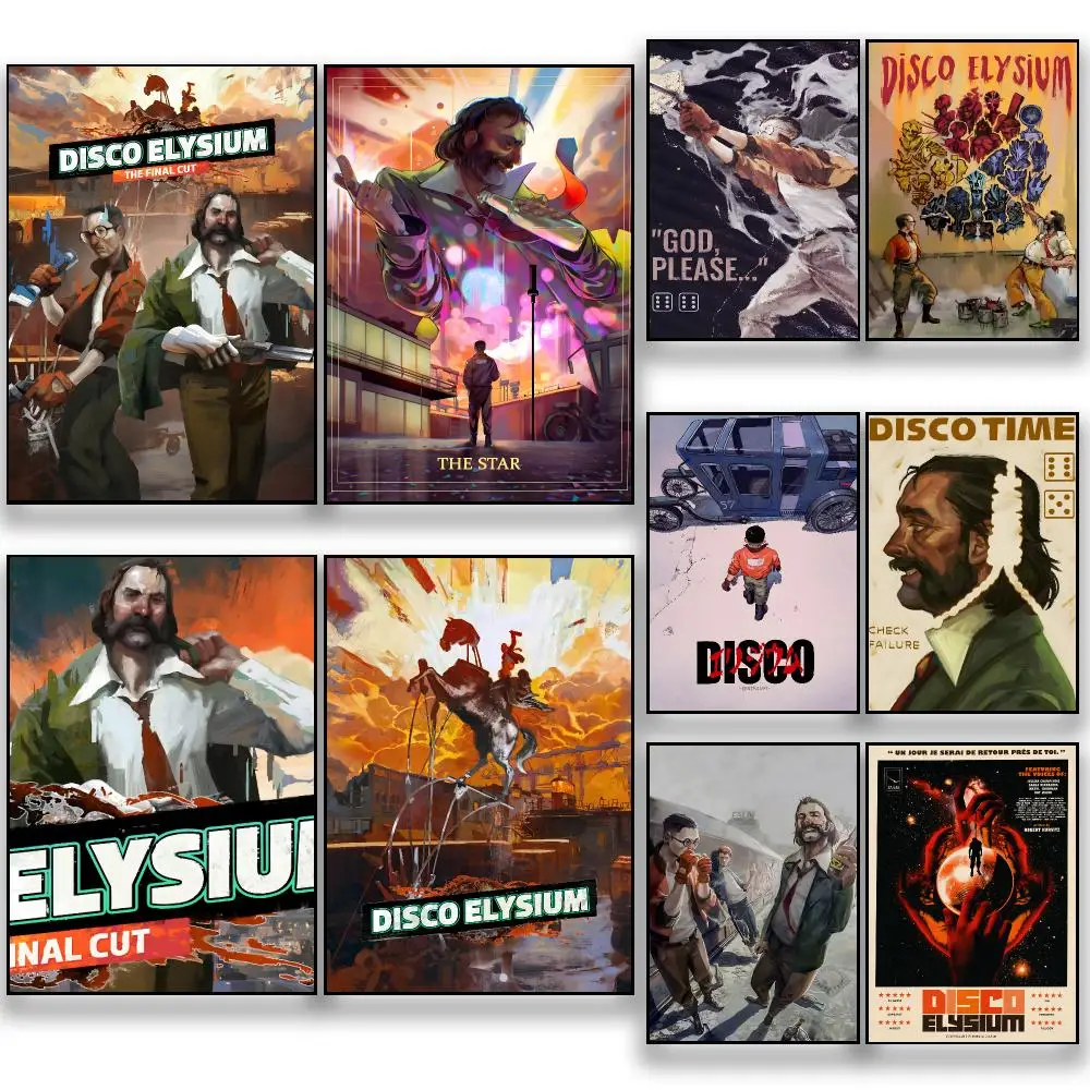 Game D-Disco Elysium Detective RPG Poster HD Removable Wall Art Gift Bedroom Lounge Dorm Office Gaming Cafe Bars