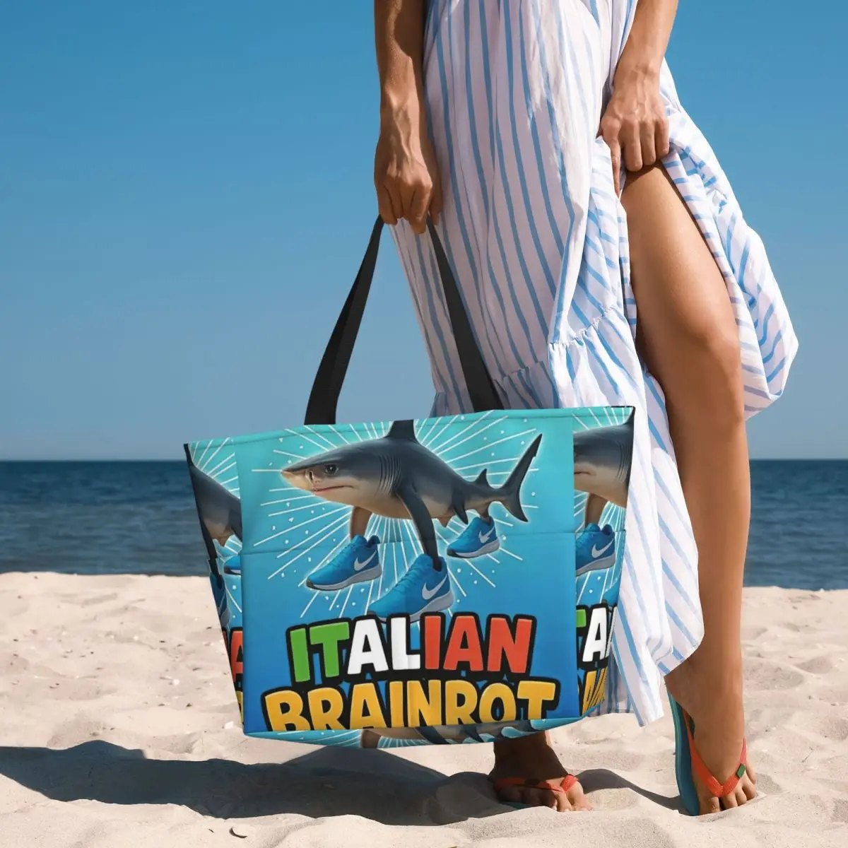 

Tung Tung Tung Sahur Bombardinocrocodilo Tralalelo Tralala Beach Tote Bag Duffle Large Tote Bag Women Travel Bag Fitness bag