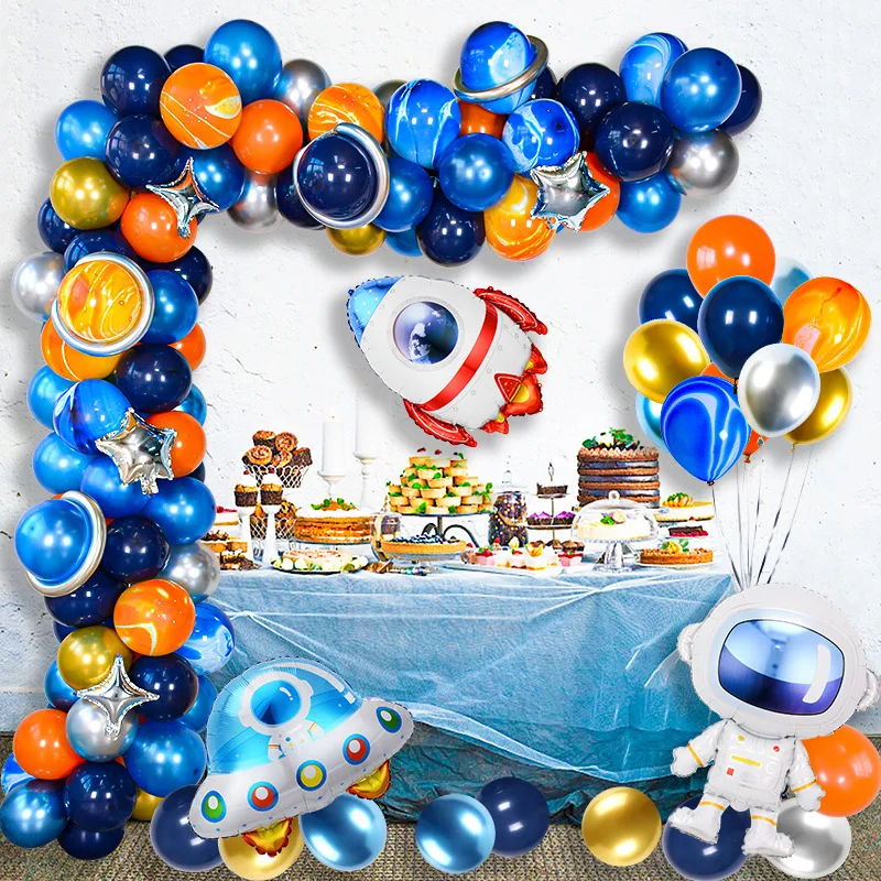 Disney Boy's Birthday Party Outer Space Astronaut Balloon Set Rocket Spaceship Aluminum Film Decoration