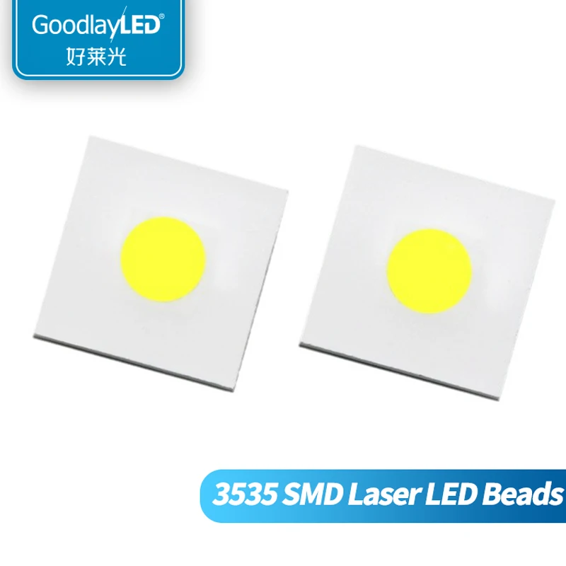 

High-power long-range flashlight 5W white laser lamp bead, round light 360-380lm high-brightness 3535 laser lamp bead