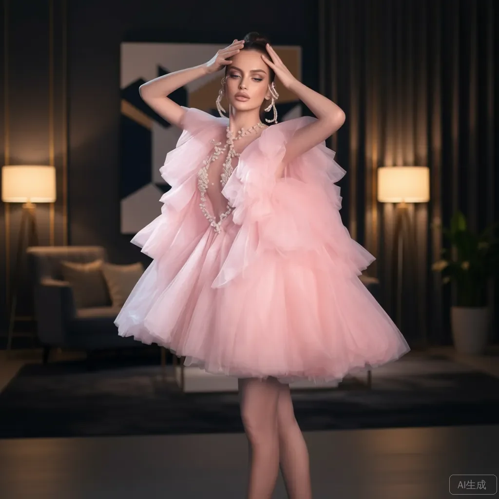 فستان الأميرة الجنية من التول مع تطريز لؤلؤي فستان صيفي مزين بالزهور من الدانتيل وتنورة منتفخة لحفلات الزفاف الزي الرائج 2026