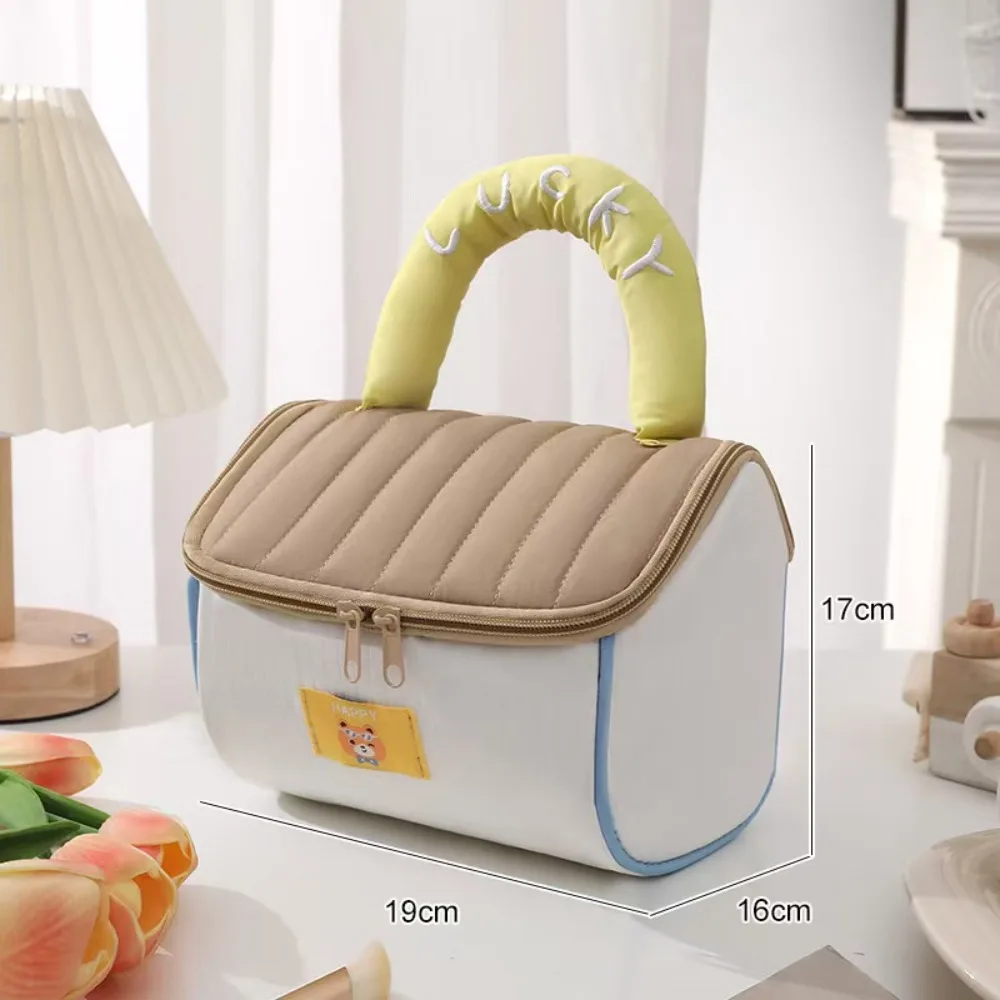 حقيبة مكياج بنمط كرتوني على شكل منزل، حقيبة تخزين للعناية بالبشرة، سعة كبيرة، ملحقات مكياج للسفر، حقيبة غسيل للفتيات