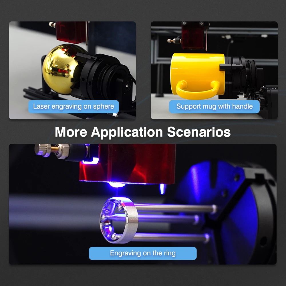 Twotrees TR2 PRO Rotary Roller 4 in 1 Y-axis Rotary Attachment Chuck Rotary for Laser Engraver Engraving Cylindrical Objects