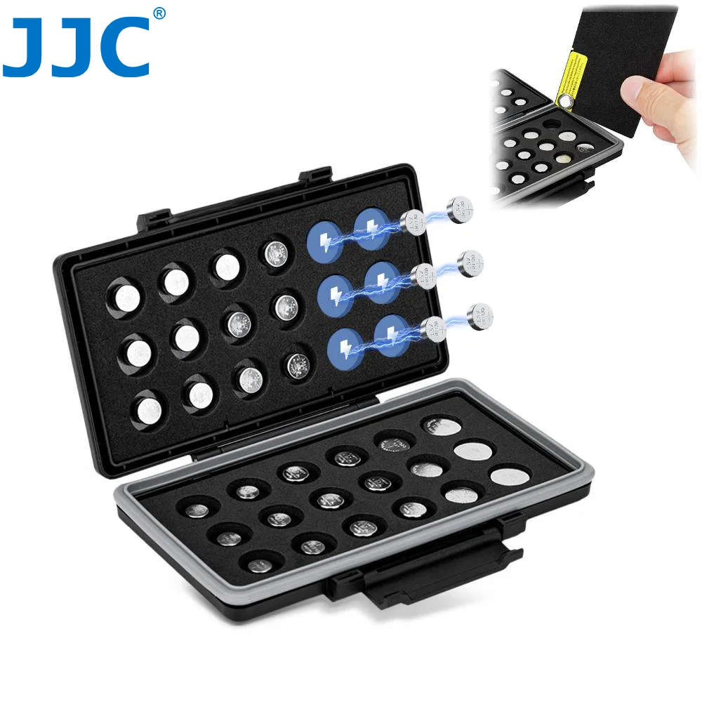 JJC Magnetic Battery Case Holder Storage Coin Cell Battery Container Box for 36 Slot 376 377 LR1130 LR41 364 371 lithium Battery