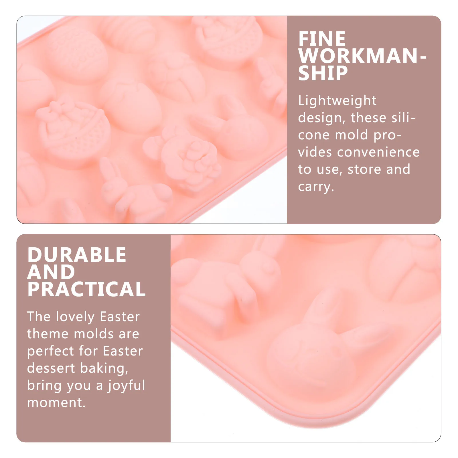 

18 Silicone Bunny Easter Cake Molds Chocolate Molds Pink Food Grade Safe Cake Decorating Tools Oven Refrigerator