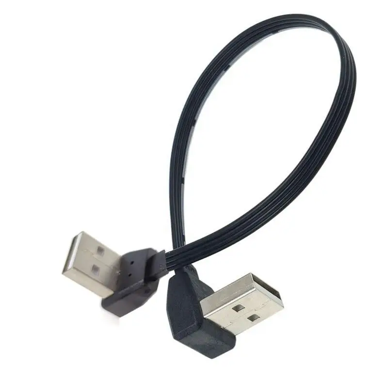 Fiches de câble USB vers USB souples, mâle court, angle droit, 90 degrés, type A, 0.1 m, 0.2 m, 0.3 m, 0.5 m