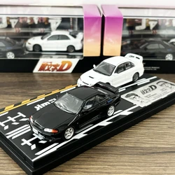 Stocks Hi-Story Modeler 1/64 Initial D Black GTR R32 And White CN9A IV Diecast Double Car Set Scale Model Collection