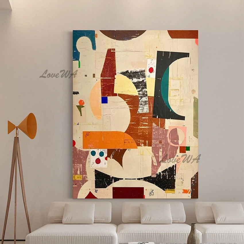 Abstract Oil Painting Art Canvas Colorful Acrylic Texture Frameless Living Room Pictures For Walls Modern Decor Showpieces