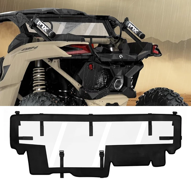 For Can Am Maverick X3 and X3 Max all models 2017-2024 UTV Soft Rear Windshield For x3 900 2018-2024 for XRS Turbo R 2017-2024