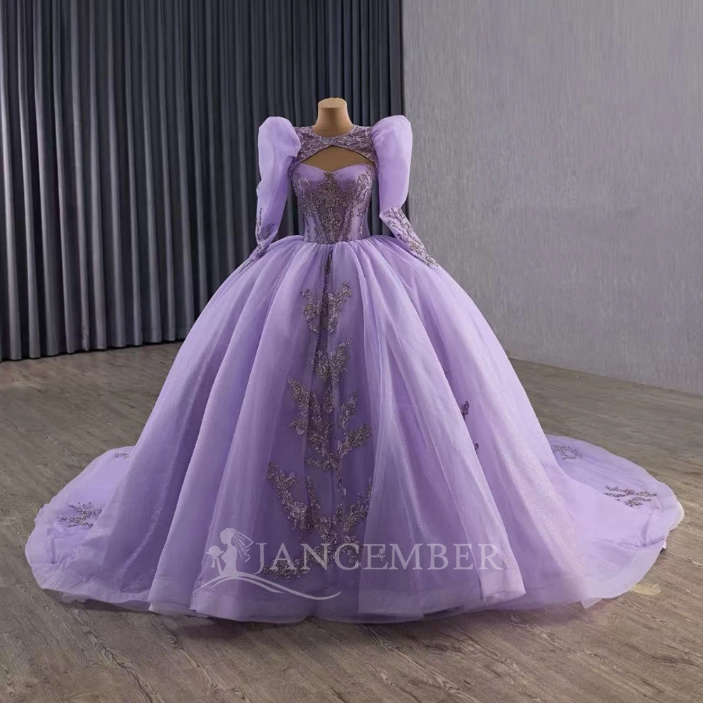 

Платье Quinceanera из органзы, Vestidos De 15 Anos, платье для выпускного вечера на 16-й день рождения, индивидуальное платье с длинными рукавами, элегантные платья de fiesta