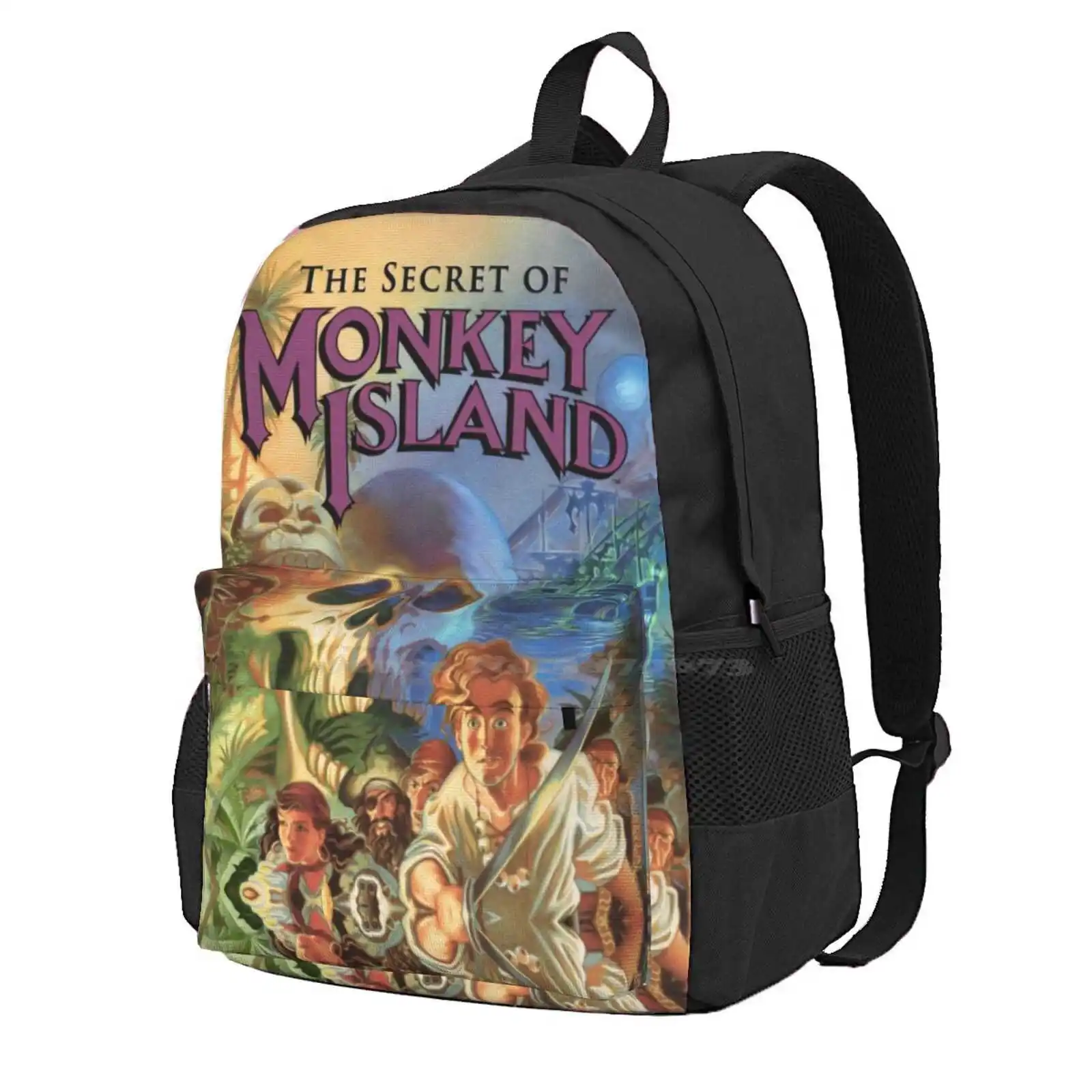 The Secret Of Monkey Island Hot Sale Schoolbag Backpack Fashion Bags Island Guybrush Threepwood Videogame Pirate Retro Lechuck