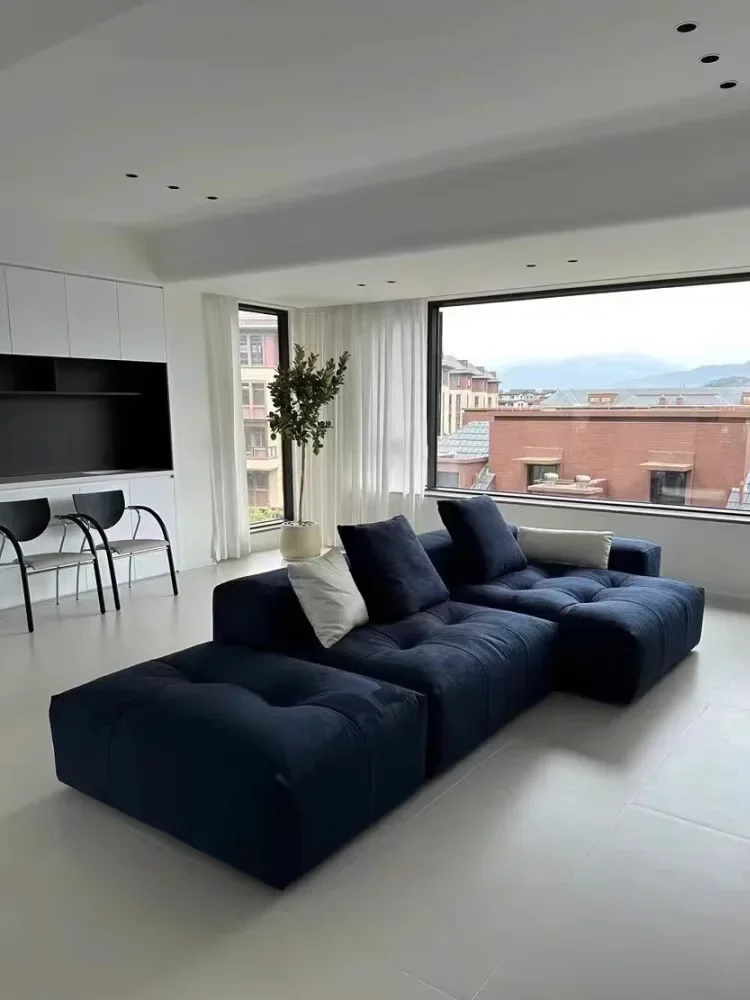 HHhot Sale Vacuum Compression Pixel Sofa Retro Tofu Block Single Armrest Corner Module Combination Simple Living Room Sofa