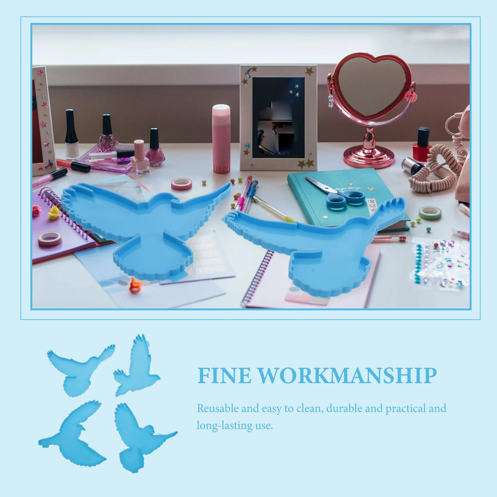 4Pcs DIY Handicraft Bird Making Molds Premium Material Durable Safe for Creative Projects Bird Making Molds DIY Silicone Mold