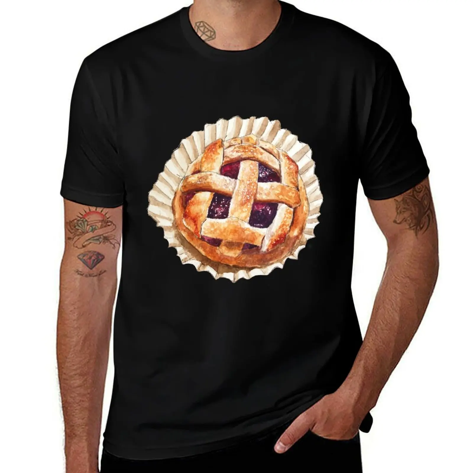 

Raspberry Pie Tart T-Shirt t shirt custom print cotton tshirt 100% cotton t shirts man 100% T-Shirt