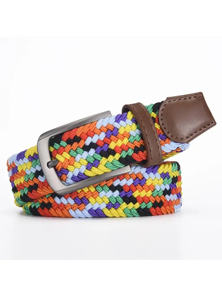 تصميم جديد لعام 2026 حزام رجالي ملون منسوج مرن للنساء سراويل خصر عالمية شورت إكسسوارات عصرية غير رسمية مبيعات بالجملة #6