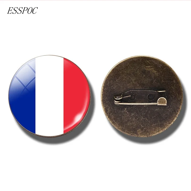 Europe National Flag Badge Pin France Italy Spain Poland Russia Ireland Netherlands Country Flag Brooch Glass Cabochon Jewelry