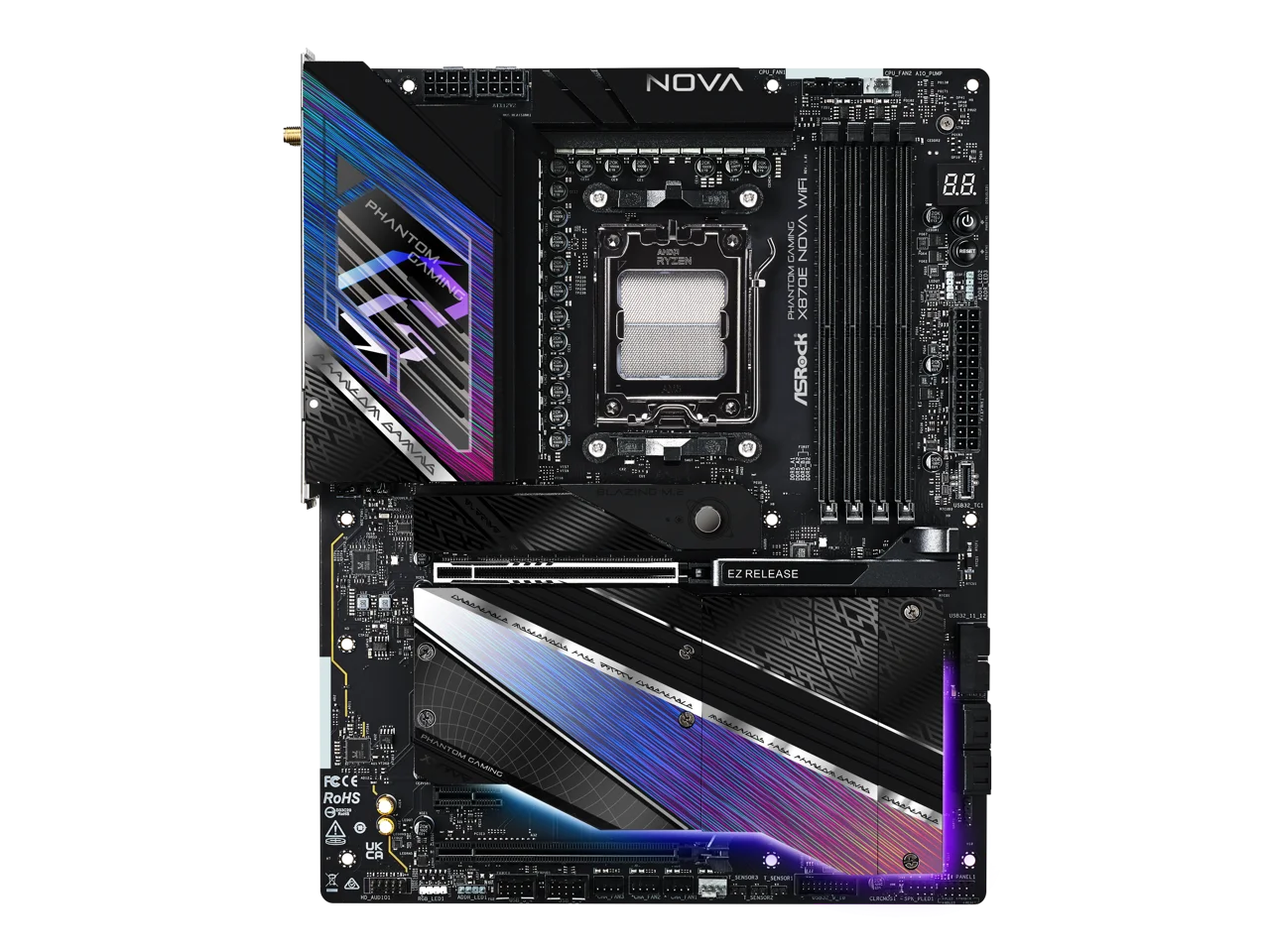 เมนบอร์ด ASRock X870E NOVA WIF - X870E Atx Motherboard บทวิจารณ์และราคา