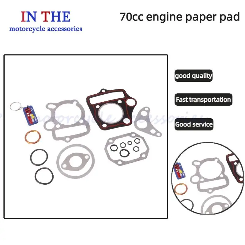 

NEW 70cc Horizontal Engine Gasket Set - Cylinder Piston Gaskets Compatible with Zongshen Kayo Dirt Pit Bikes & ATVs