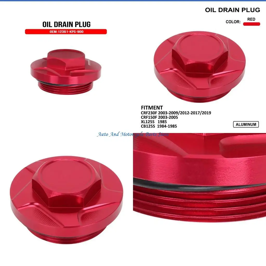 P9FD High Performances Aluminum Alloys Red Oil Drain Plugs For Motorcycle With Anti Leak Rubber Seals