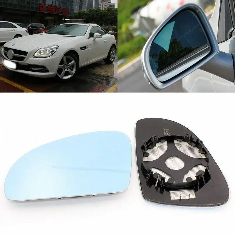 

For Mercedes Benz SLK 200 Heating Blue Lens Large Vision Rearview Mirror Wide Angle Blue Glass Anti-Glare Turn Single Lamp