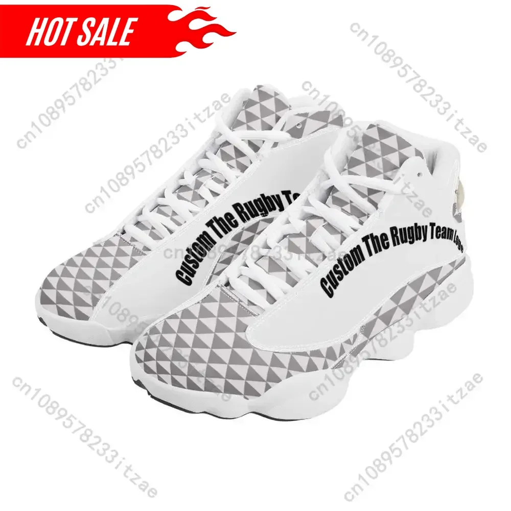 

Fashion Gray Polynesian Samoa Tribal Style Boy Sneakers Running Shoes Custom Ball Sports Team Logo Men's Basketball Sports Shoes