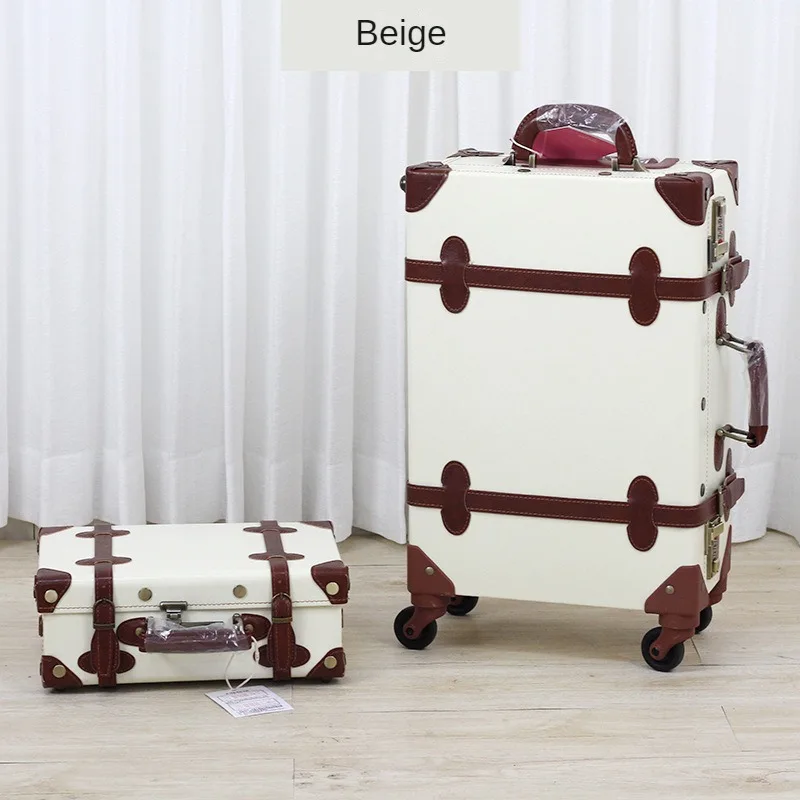 Imagem -03 - Britânico Clássico Retro Bagagem Trolley Case Universal Roda Embarque Bolsa Couro Viagem Mala Grupo Único Mala Clube