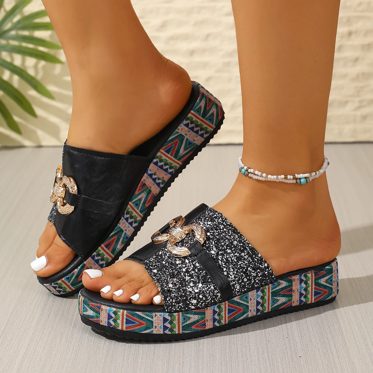 2026 New Thick-Soled Mule Slip - Ethnic Wear review and price