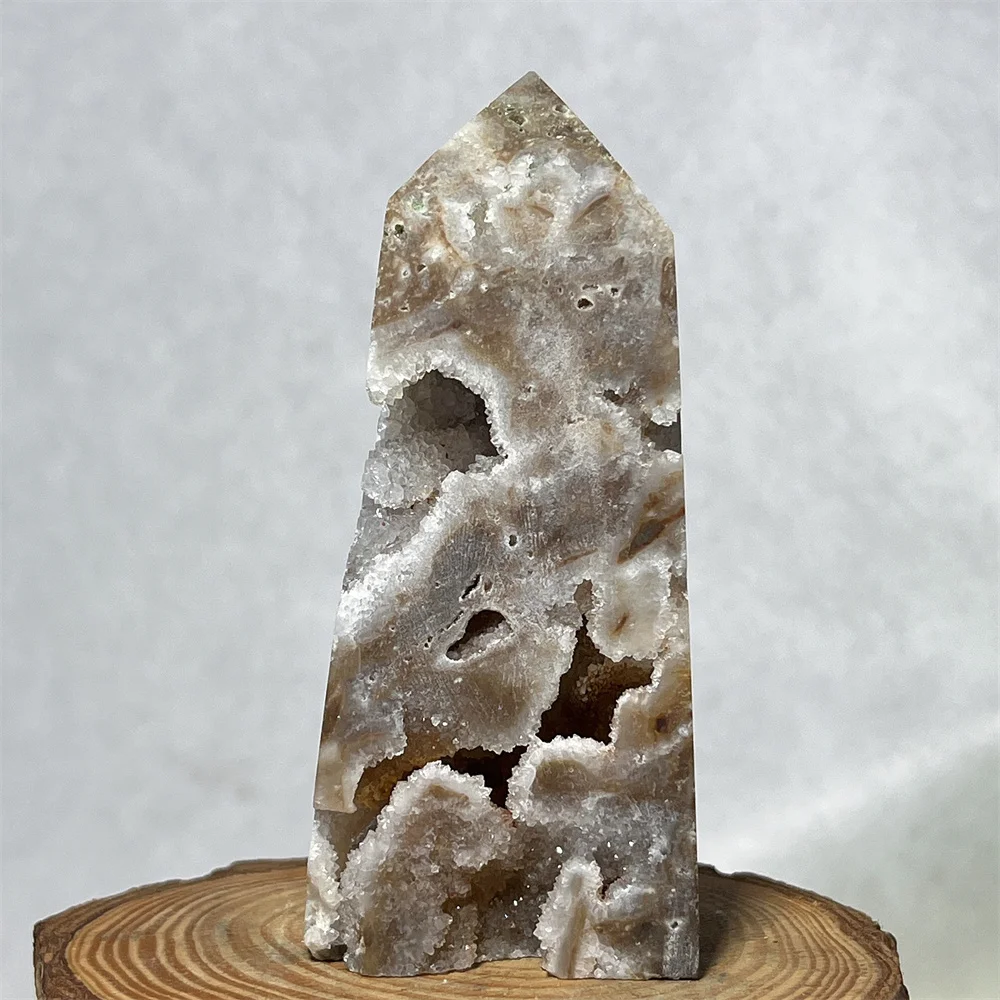 Druzy Sphalerite Tower Crystal Naturtal Specimen Healing Gemstone Ornaments Carving Mineral Decoration Energy Room Gift Home