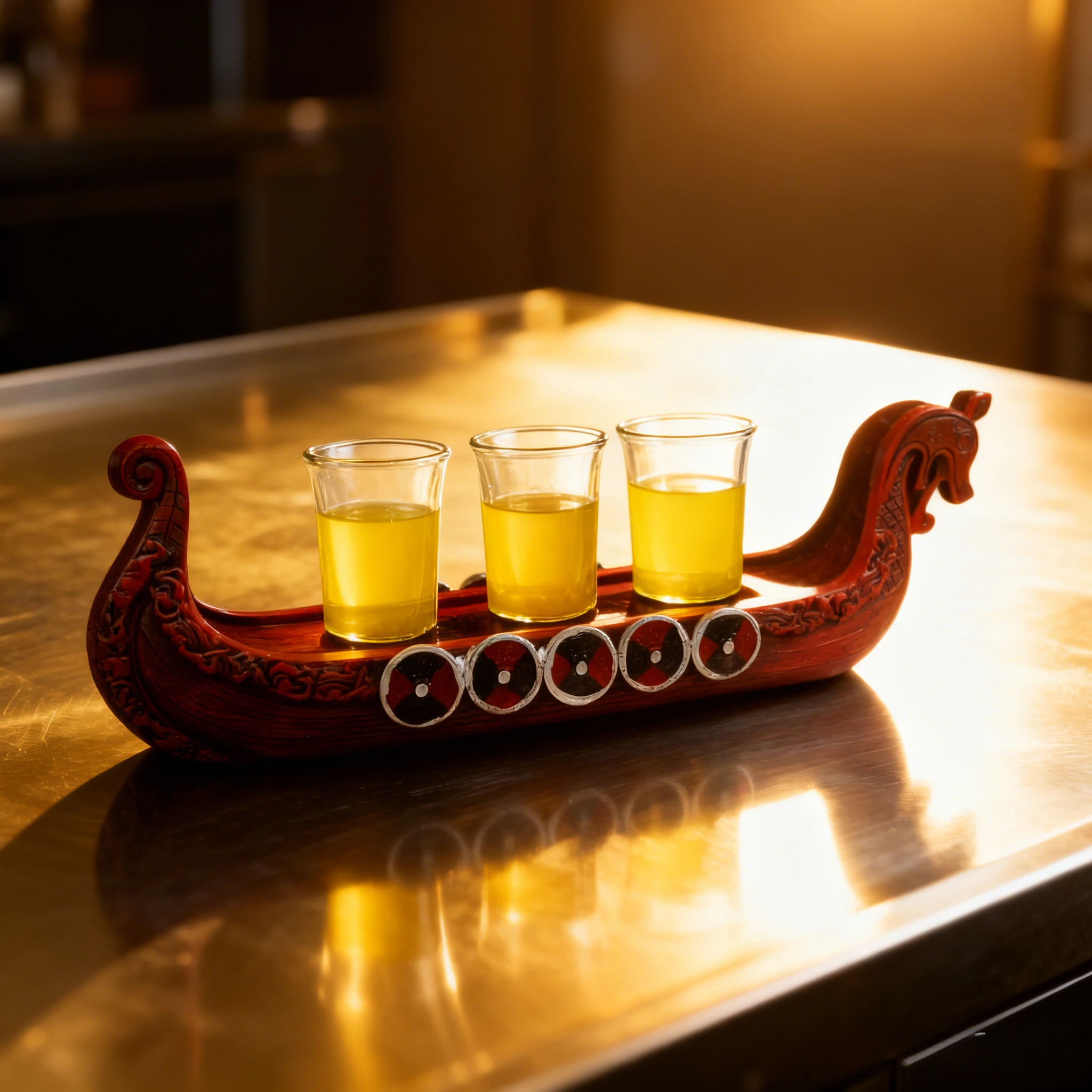 Viking Pirate Ship Shot Glass Set - Nordic Medieval Personalized Fun Bar Vodka Small Glasses Unique Liquor Drinkware.