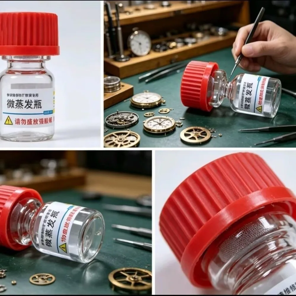 Mesh Anti Diffusion Watch Repair Bottle Glass Screw Cap Liquid Bottle Sealing Tool Sealed Special Oil Container