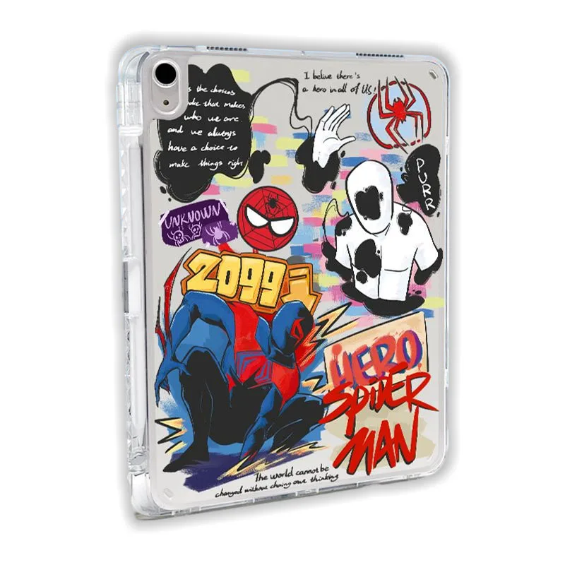 Cartoon Movie Series 3 Tablet Case for iPad Air 1 2 3 Mini 4 5 6 iPad Pro 2022 11in Removable Acrylic Pen Slot Protective Cover