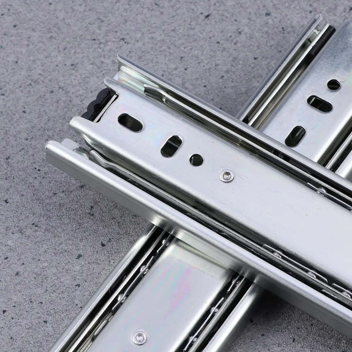 

2Pcs 8 Inch 200Mm Telescopic Drawer Slides with Steel Ball Bearings Smooth Quiet Heavy Duty Cabinet Desk Storage Rails Silver