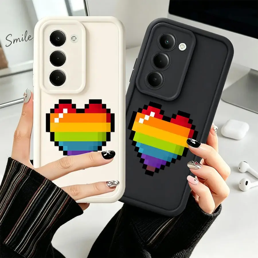Pixel Heart Phone Cover Case for Samsung Galaxy A15 A16 A12 A13 A56 A34 A26 A32 A35 A36 A53 A54 A23 A71 A72 A51 A73