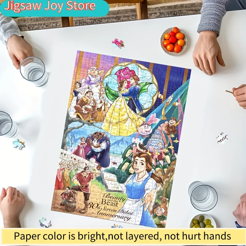 Rompecabezas 2D Plano de La Bella y la Bestia |   El Castillo Mágico de Bella, Juego de Rompecabezas Oficial de la Película para Adultos y Familia, Decoración de Pared Grande