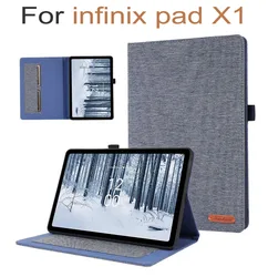 funda For infinix pad X1 case 2024  Fashion Vintage Cowboy Jeans Cloth Fabric Flip Cover Tablet Case
