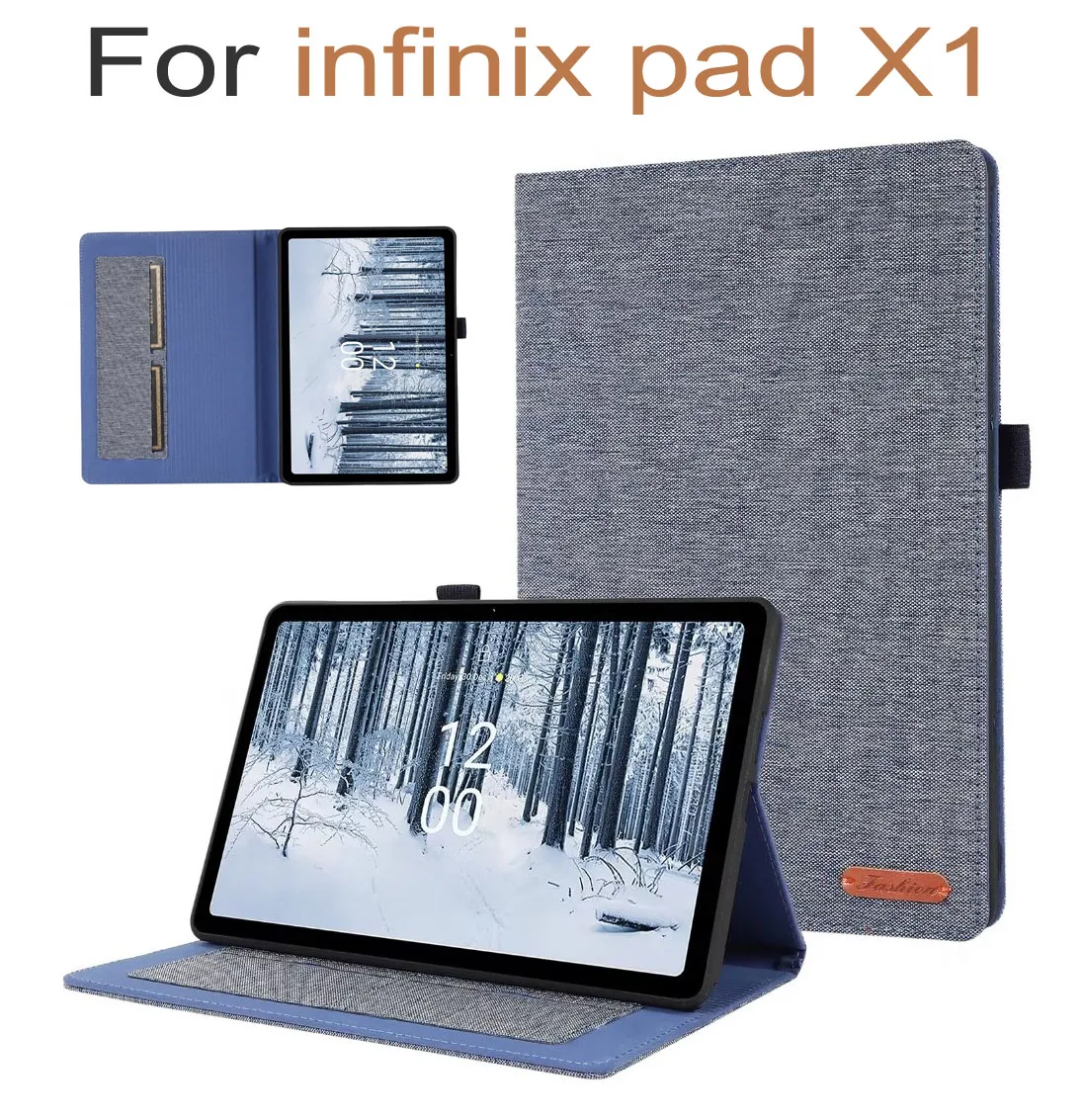 funda For infinix pad X1 case 2024  Fashion Vintage Cowboy Jeans Cloth Fabric Flip Cover Tablet Case