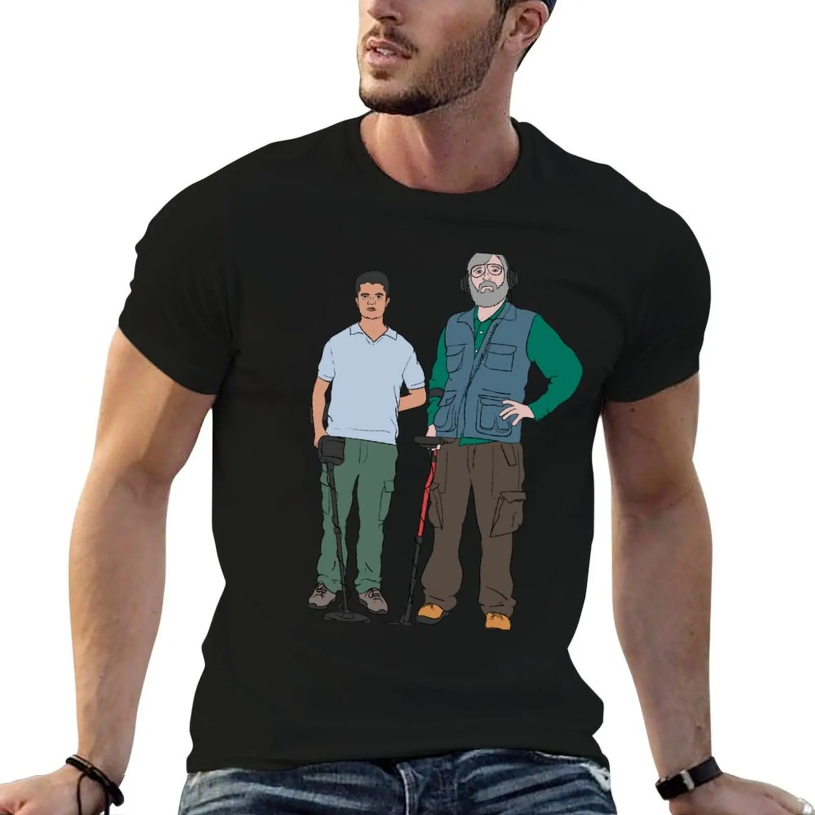 Russell & Hugh - DMDC - Detectorists T-Shirt vintage cotton graphic tees shirts men