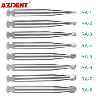 AZDENT 5pcs/Box Dental Tungsten Carbide Burs Low Speed Round RA Series For Dental Lab or Clinic  Shank Dia.=2.35mm Length=22.5mm