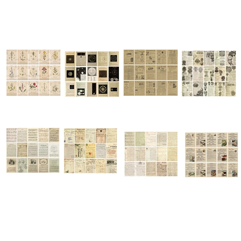 Retro Handbook Material Book DIY Base Material Package Retro Inspiration Series Retro Handbook Decorative Backing Paper