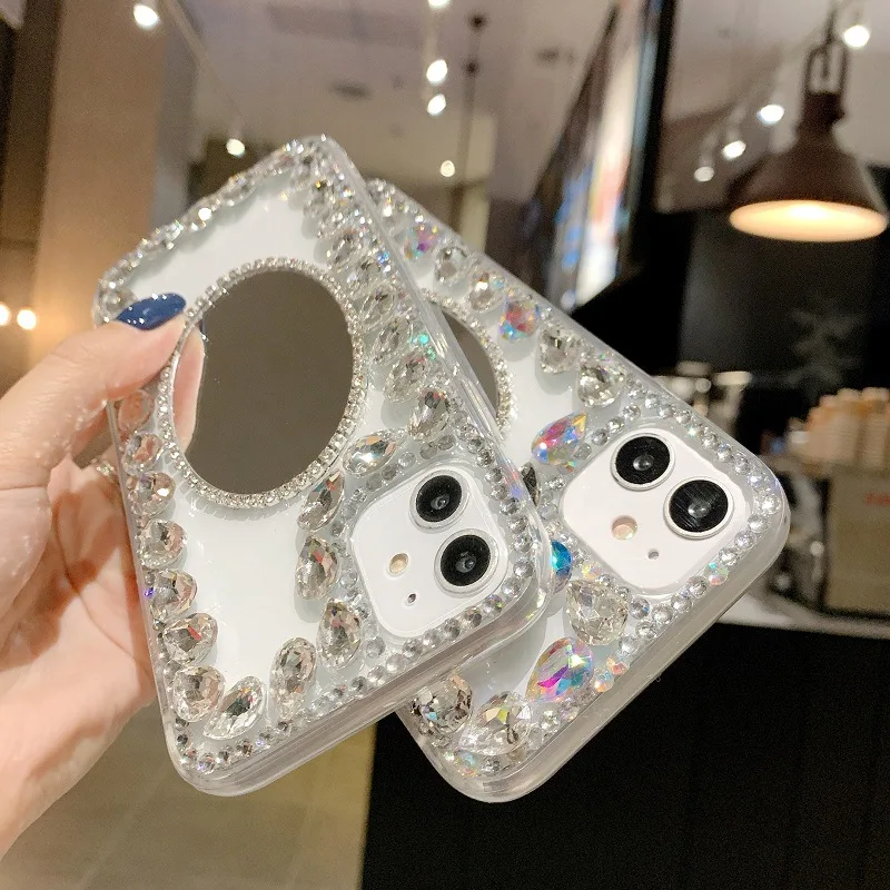 Jewelry Anti-Scratch Mobile Phone Case with Water Diamond, for Samsung Galaxy A50, A70S, 5G, A52, A71, 4G, A51, A72, A73, A53