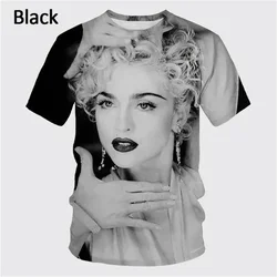 Youth Elegant Madonna Pattern Printed T-shirt 3D Neutral Round Neck Sexy Girl Top Men's and Women's Streetwear Short Sleeve Tees