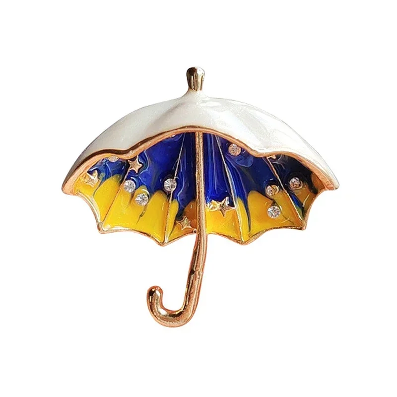 1Pc Delicate Starry Sky Pattern Umbrella Brooch for Women Men Cute Small Umbrella Brooches Pins Clothing Accessories Gifts 2026