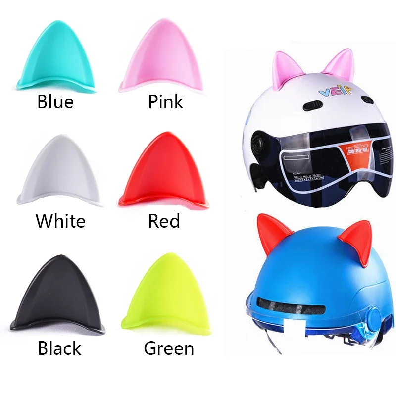 A Pair Motorcycle Helmet Cat Ears Decoration Motocross Helmet Accessories Plush Silicone Ears Sticker Cosplay Party Universal