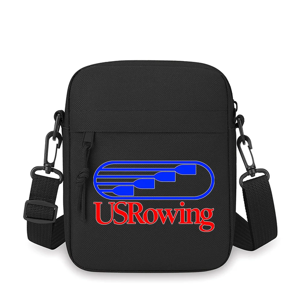Blue oars with red text logo black Men Crossbody Bag Single Shoulder Women Cartoon Anime Film Printing Design Unisex