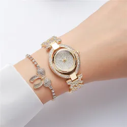 Diamante de imitación de lujo de la estrella completa Señoras reloj de lujo 2023 Nuevo Temperamento pulsera reloj de moda para damas