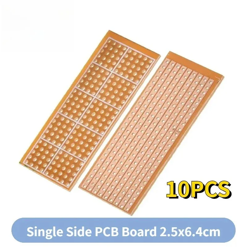 10PCS 2.5cmx6.4cm Single Side Prototype PCB Universal Board Experimental Bakelite Copper Plate Circuirt Board Yellow
